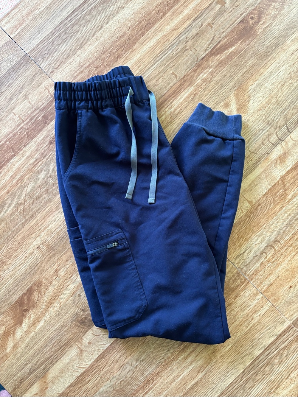 Figs Navy Jogger Pants with Gray Drawcord